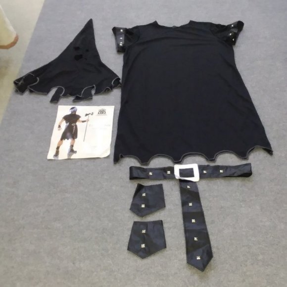 Mens Executioner COSTUME Adult XL Black Robe Hood Set Comic Con Medieval New - Picture 2 of 15